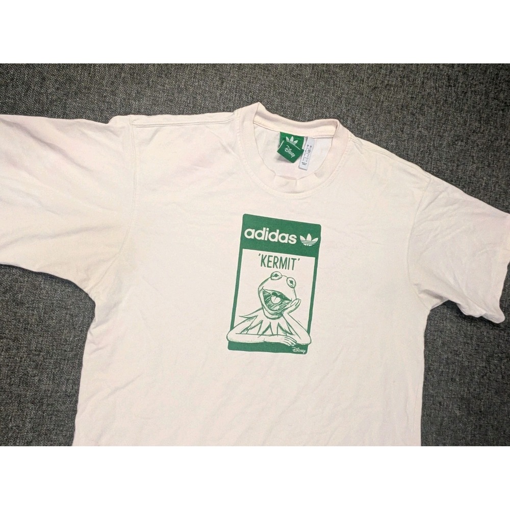 Adidas Original Disney x Kermit The Frog T Shirt Muppets Men Size Small Tee